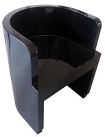 Italian Art Deco Black Lacquer Chair by Guiseppe Pagano