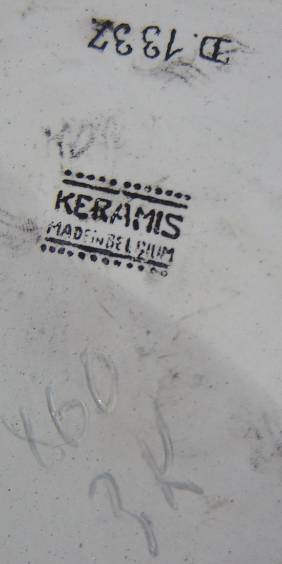 Keramis Belgian Art Deco Geometric Enameled Ceramic Bowl