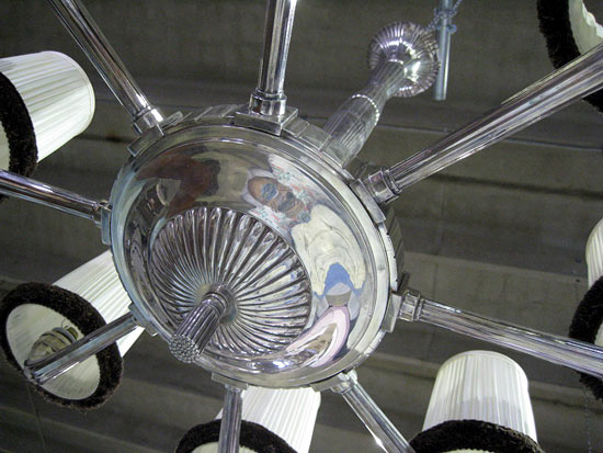 French Art Deco Silvered Bronze Chandelier