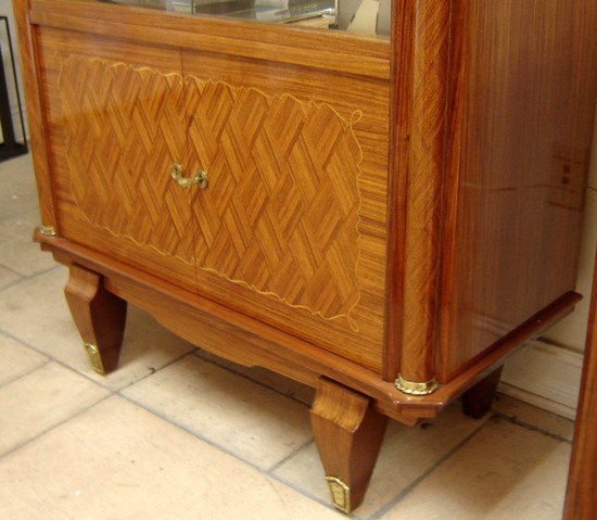 Jules Leleu French Art Deco Marquetry Vitrine