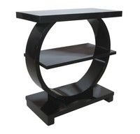 Modernage American Art Deco Black Lacquer Side Table