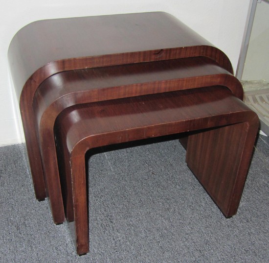 Jaques Adnet French Art Deco Nesting Tables or Tables Gigognes