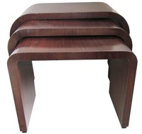 Jaques Adnet French Art Deco Nesting Tables or Tables Gigognes