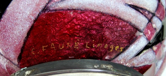 Camille Faure French Art Deco Red Enamel Vase