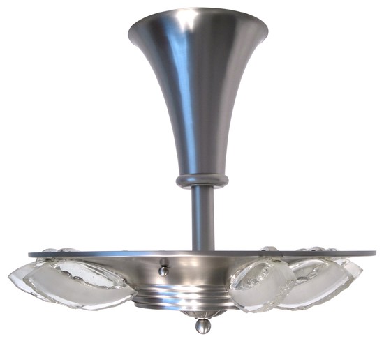 French Art Deco Modernist Ceiling Light or Chandelier