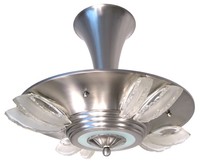 French Art Deco Modernist Ceiling Light or Chandelier