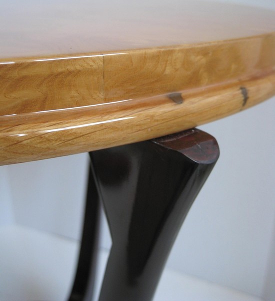 French Art Deco Burl and Mahogany Occasional Table