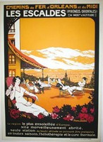 Les Escaldes French Art Deco Poster