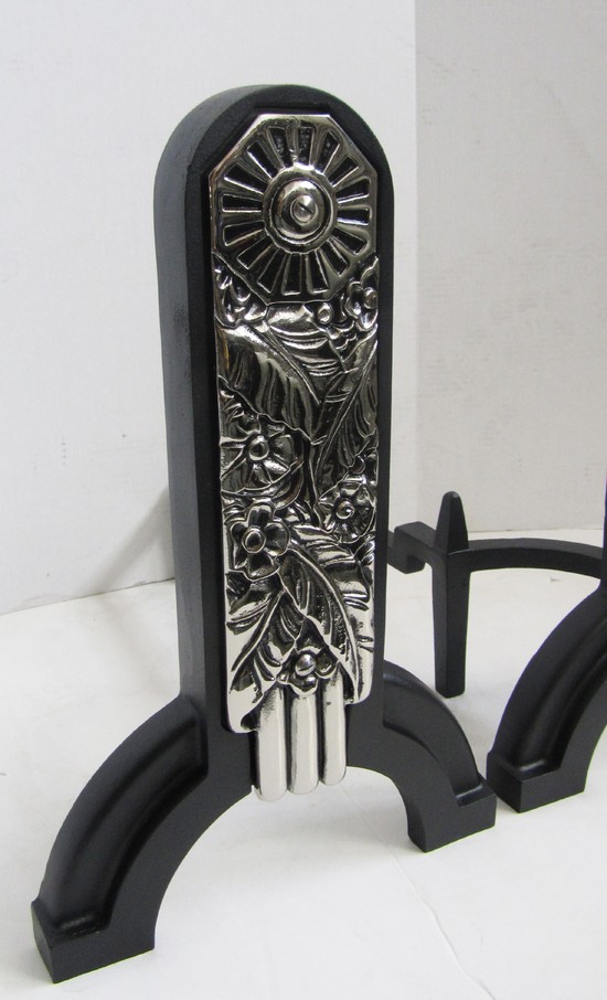 Pair of American Art Deco Andirons