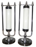 Pair of American Art Deco Tube Lamps