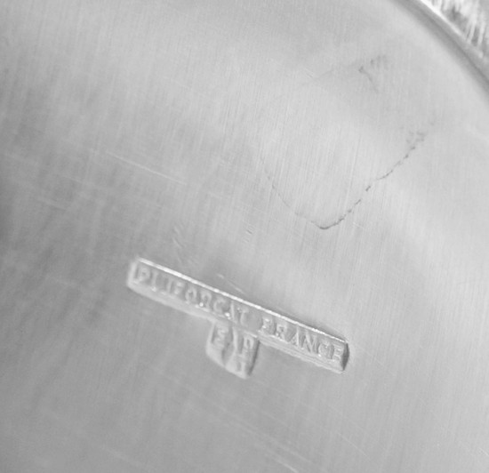 Pair French Art Deco Puiforcat Silverplate and Lapis Lazuli Tazzas