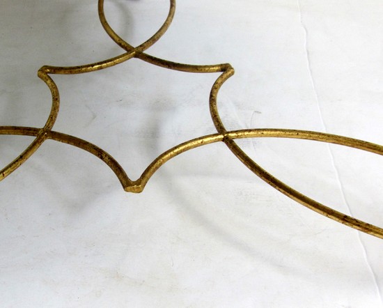 French Art Deco Wrought Iron and Mirror Grave Cocktail Table by Rene Druet
