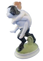 Rosenthal Porcelain Girl Riding Faun by Albert Caasmann