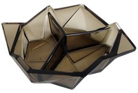 American Art Deco Ruba Romboic SmokeyTopaz Bon Bon Bowl