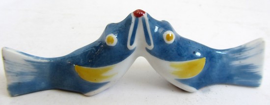 Nine French Art Deco Kissing Fish Knife Rests by Sandoz for Haviland