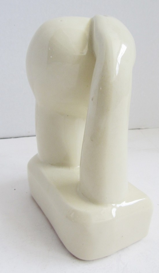 American Art Deco Satirical Anti-New Deal Ceramic Bust