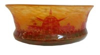 Charles Schneider Le Verre Francaise TORTUES French Art Deco Glass Bowl