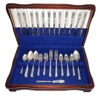 American Art Deco Silver Plate Service for Twelve Morning Star