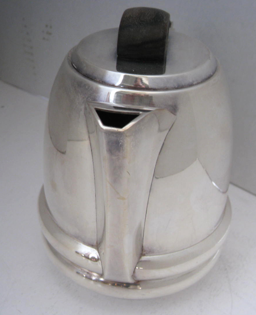 Five Piece French Art Deco Silverplate Tea Set by Raymond Templier