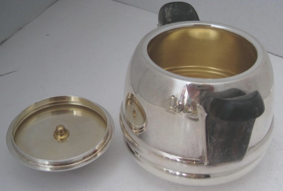 Five Piece French Art Deco Silverplate Tea Set by Raymond Templier