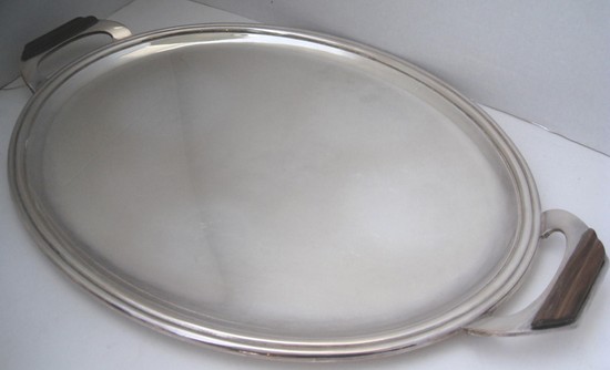 Five Piece French Art Deco Silverplate Tea Set by Raymond Templier