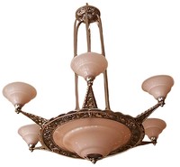 Six Shade Pink Chandelier