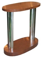 American Art Deco Oval Table with Nickel Supports