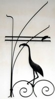 American Art Deco Screen Door Stretcher with Tall Flamingo