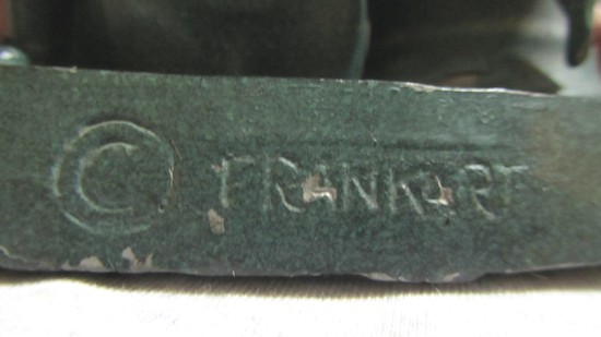 Very Rare Original American Art Deco Frankart Figural Lady Inkwell and Pen Holder