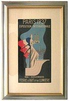 1937 Paris Exposition French Art Deco Villemot and Bouissoud Poster