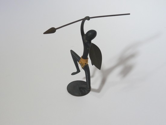 Vintage Hagenauer Bronze Warrior with Grass Skirt