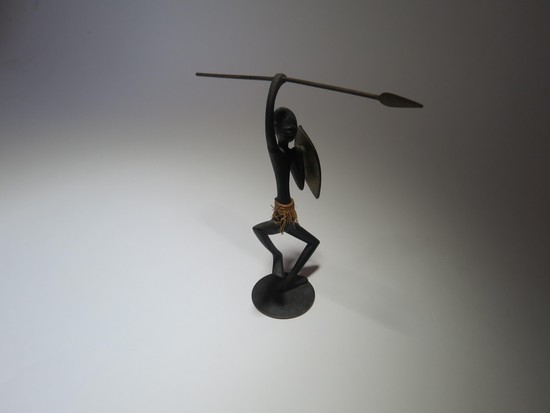 Vintage Hagenauer Bronze Warrior with Grass Skirt