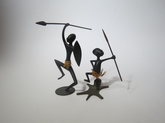 Vintage Hagenauer Bronze Warrior with Grass Skirt