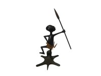 Vintage Hagenauer Pigmy Warrior on Lion Skin