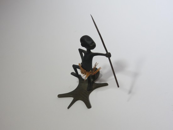 Vintage Hagenauer Pigmy Warrior on Lion Skin