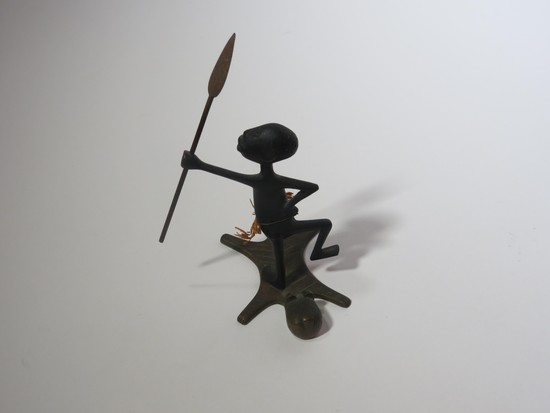 Vintage Hagenauer Pigmy Warrior on Lion Skin