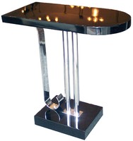 Black Laquer and Nickel Side Table
