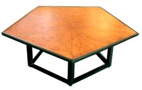 Edward Wormley for Dunbar Pentagon Coffee Table in Carpathian Elm Burl